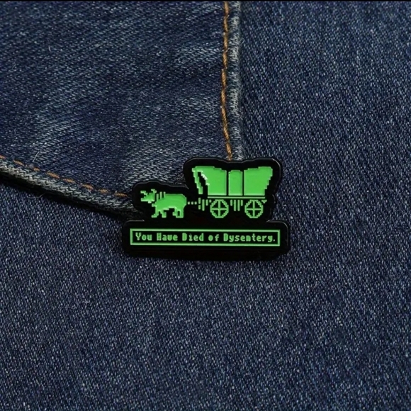 "You Have Died of Dysentery" Oregon Trail Enamel Pin - Picture 1 of 6
